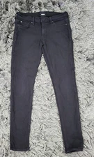 Hudson Tally Crop Skinny Jeans Womens 27 Black Stretch Denim Mid Rise Pants Logo