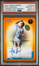 2021 Topps Chrome Tennis Orange Autograph Pete Sampras /25 Auto PSA 10/10