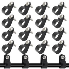 100 PCS 1/2 Inch 13.2mm Black R-Type Cable Clips, Wire Clamps, Screws Included