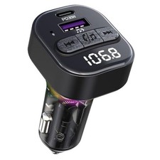 Bluetooth 5.3 FM Transmitter for Car, Bluetooth Car Adapter with Type-C Black