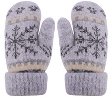 Winter Warm Knitted Mittens for Women Men Soft Stretchy Elastic Knit Gloves