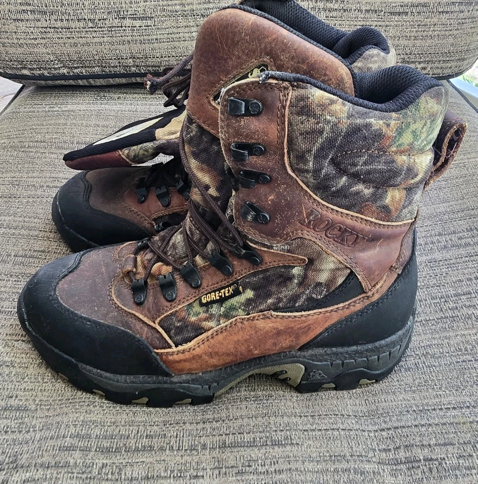 Rocky 800g Thinsulate Gore-Tex Hunting Boots Men’s 8.5 Leather Camo Waterproof M - Image 2 of 4