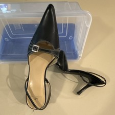 Anne Klein Black Leather DOrsay Pointed Toe A...