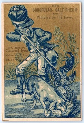 Victorian Trade Card Dr Morse Compound Syrup Hunter Dog Quack Medicine C223