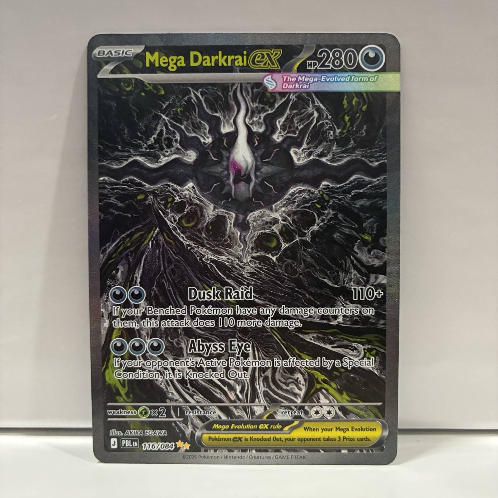 Mega Darkrai ex 116/084 Pitch Black Special Illustration Rare Pokemon TCG MINT