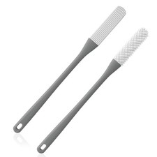 2-Pack Toe Cleaning Brush with Long Handle Foot Scrubber Exfoliating Gray