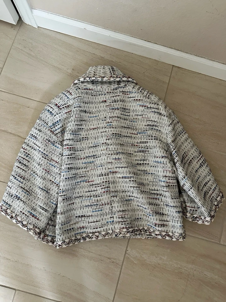Chaqueta/ablazer Chanel 2018 Cruise Greek Collection gris marfil de gran tamaño talla 36 Foto 2 de 4