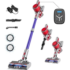 BSNAW Cordless Stick Vacuum Cleaner 550W Lightweight Vacuum Cleaner LED Light