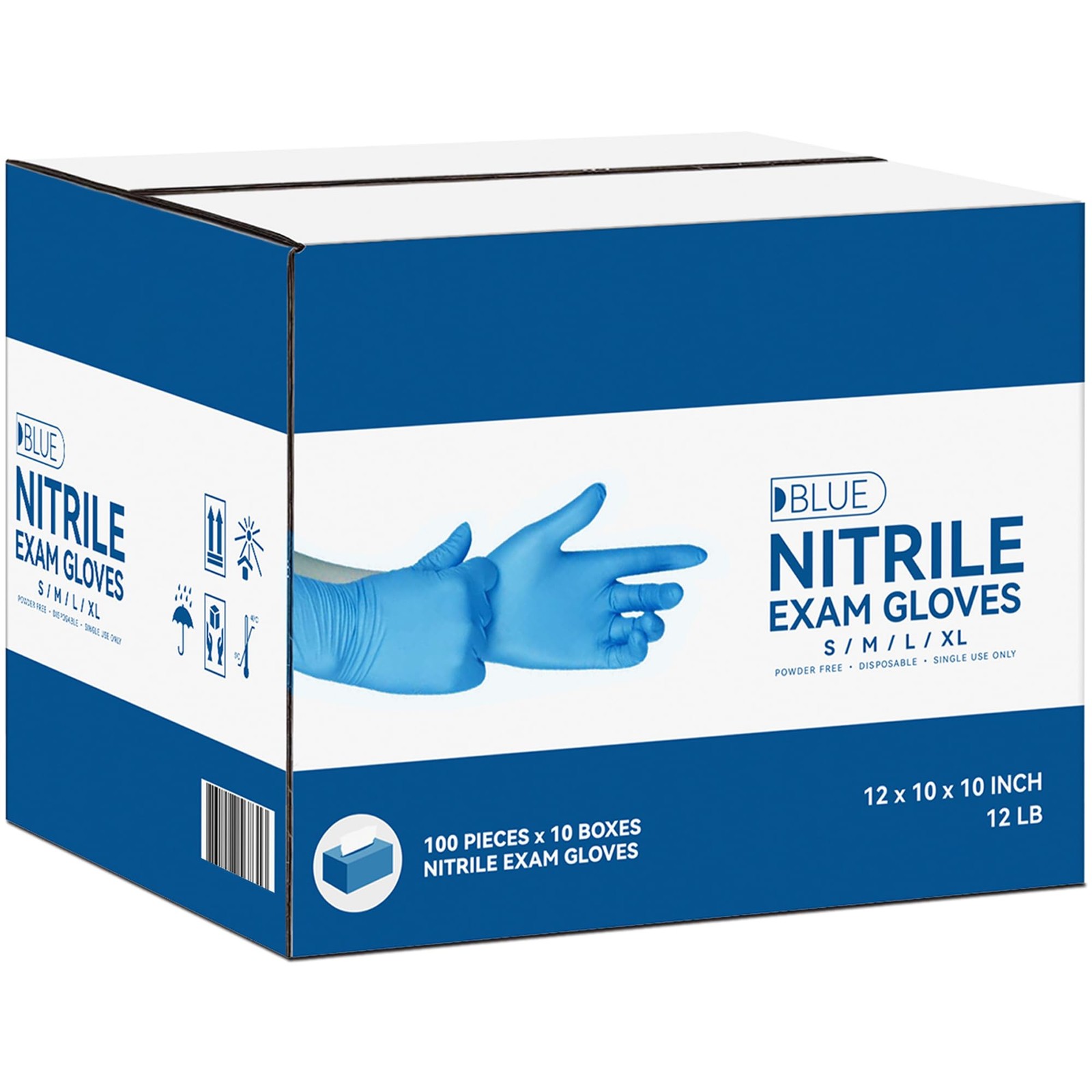 6 Mil Blue Nitrile Exam Gloves, Latex-Free Disposable Medical Gloves for Safety & Hygiene