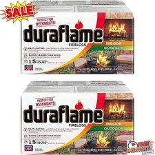 2.5 Pound 3 Hour Long Burn Time Indoor and Outdoor Quick Light Fire Log 2 Pack