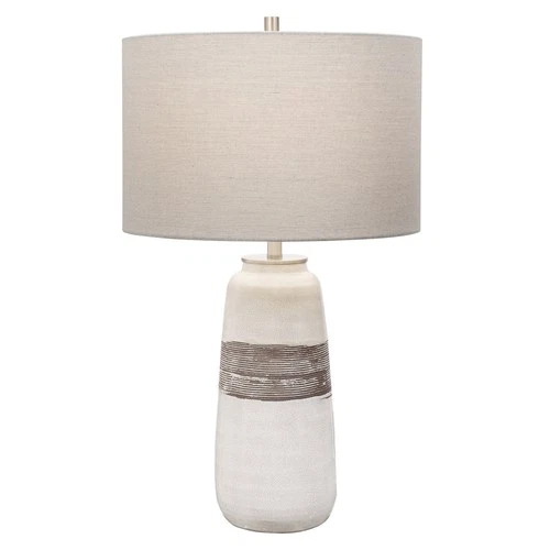 Uttermost 28392-1 Comanche 27" Tall Vase Table Lamp - Off-White Crackle - Picture 1 of 6