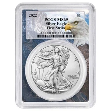 2022 $1 American Silver Eagle PCGS MS69 FS Eagle Frame
