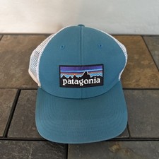 Patagonia Logo Mesh Snapback Blue Teal Snapback Trucker Hat Cap