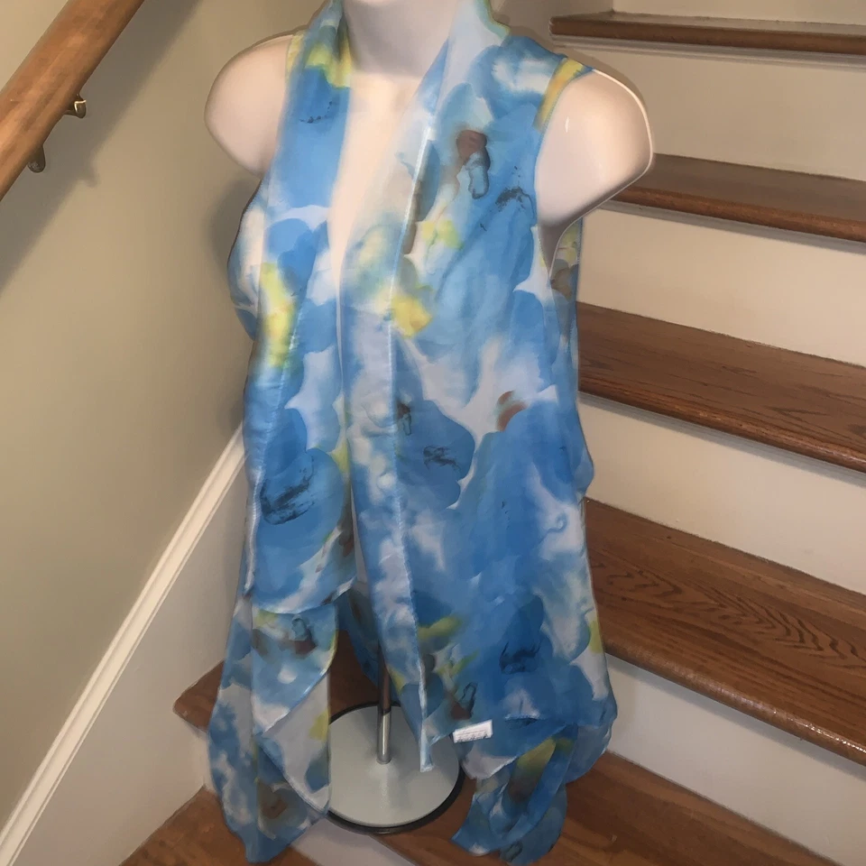 Chaleco Lavello Chifón Kimono Chal Floral Transparente Hibisco Envoltura Boho Para Mujer💗188 Foto 3 de 4