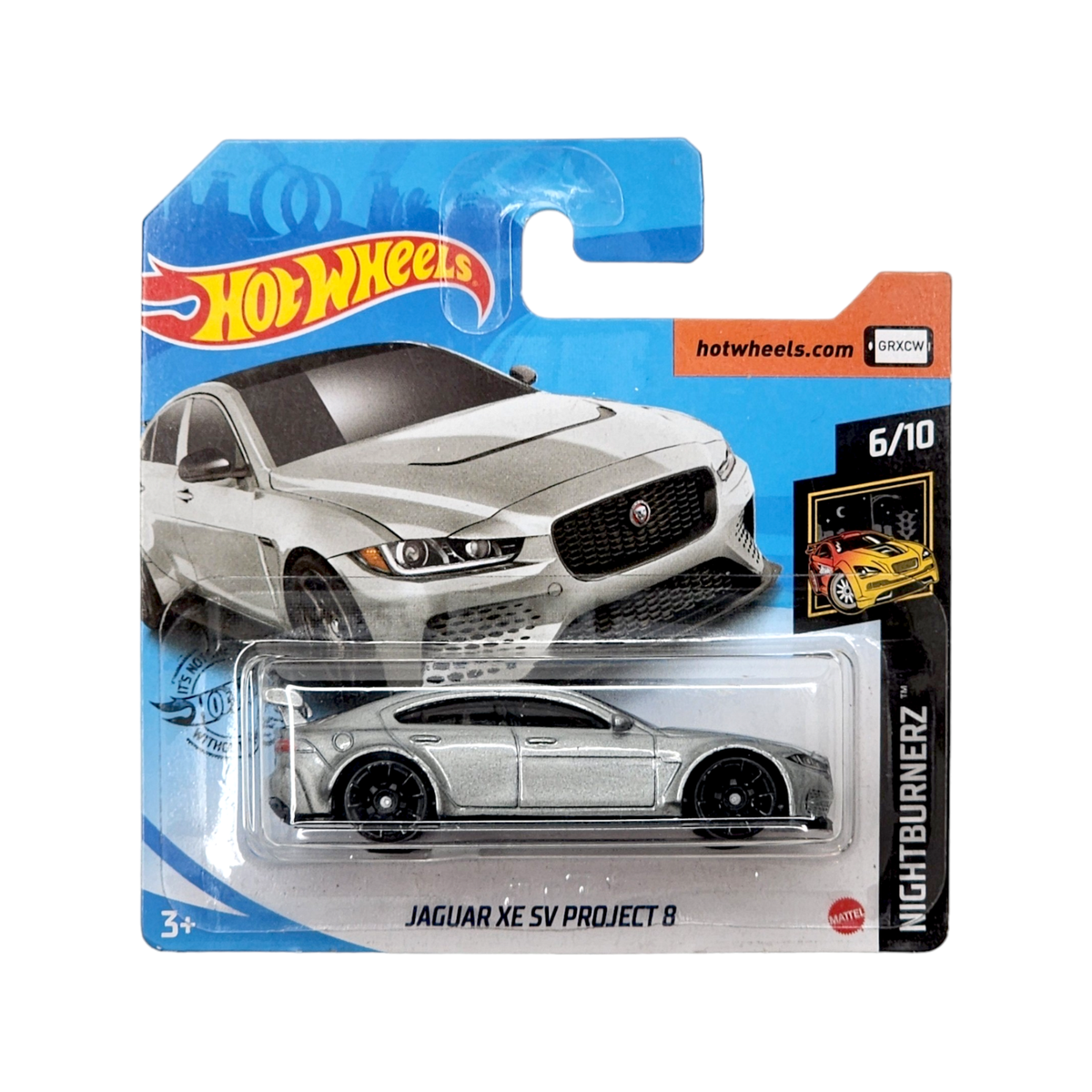 HOT WHEELS Jaguar XE SV Project 8 Silver HW Nightburnerz Short