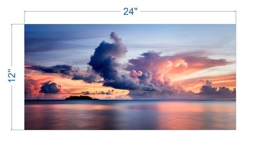 Ocean Island and Storm Clouds Fish Tank Glass Backdrop Aquarium Background #028 - Picture 2 of 6