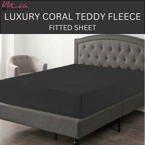 PREMIUM Teddy Fleece Fitted Sheet Extra Warm Double King Size For Icy Winter Bed - Picture 7 of 18