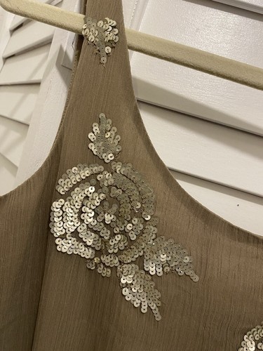 OLD NAVY Women’s “Shift Dress w/Silver Sequins” Size XS Drk Latte Scoop Neck NWT - Foto 7 di 8