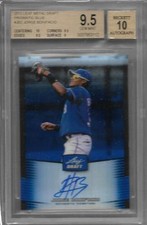 BGS 9.5 2012 Leaf Metal Draft BLUE PRISMATIC AUTO Jorge Bonifacio RC #d 10/25