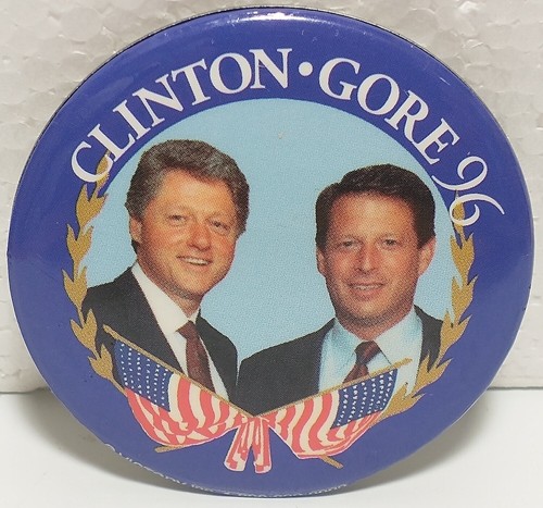 Lotto "BCAG1" Trio di BILL CLINTON/AL GORE campagna/spilla inaugurale bottoni posteriori VG - Foto 5 di 8