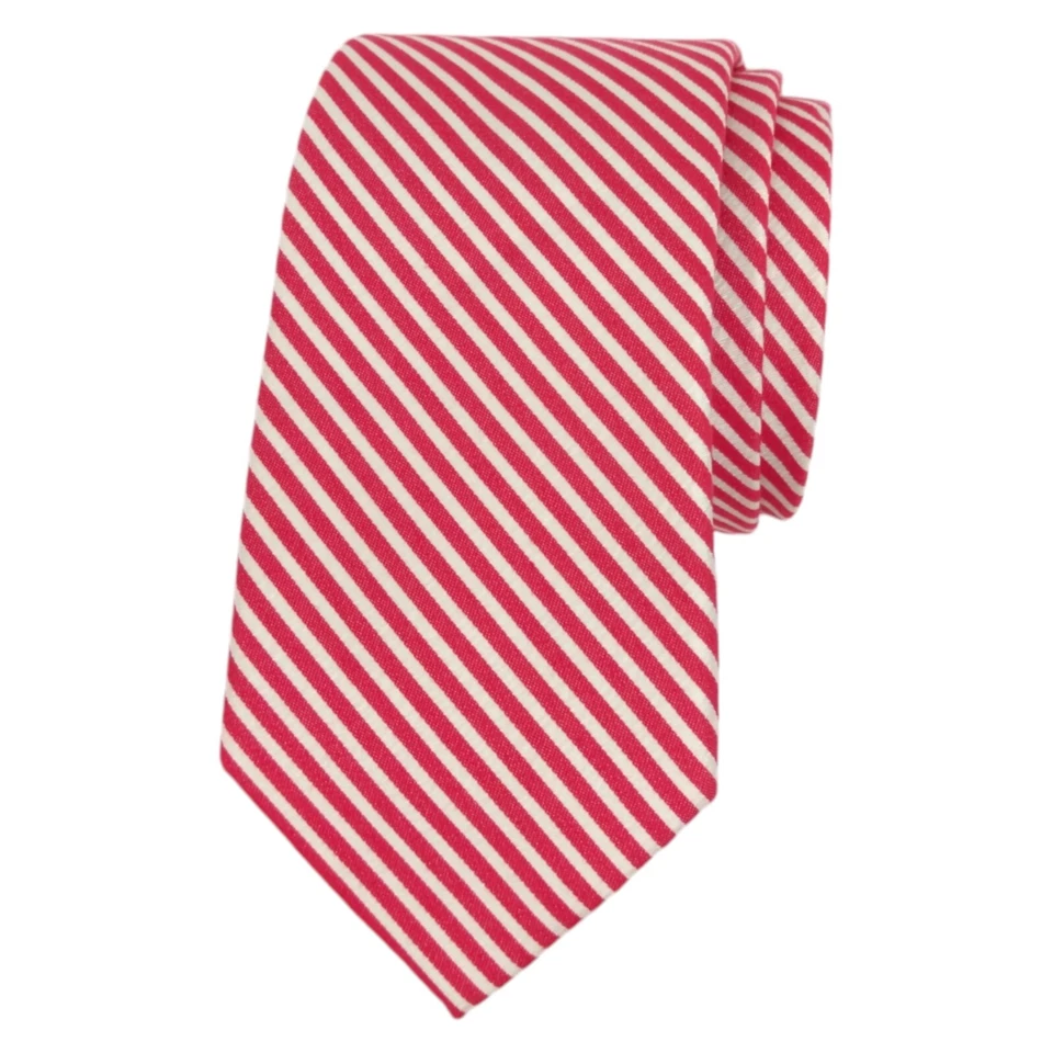 Corbata de seda para hombre Nordstrom 1901 roja blanca a rayas 2,5 delgada tejida moda Foto 4 de 4
