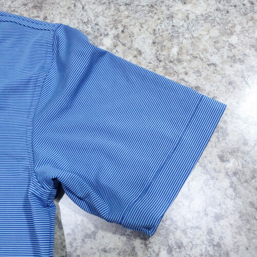 Peter Millar Summer Comfort Polo Shirt Youth Large Blue Striped Performance Golf - Picture 6 of 11