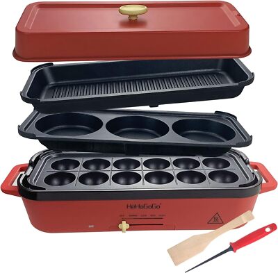 Multifunctional Electric Griddle Electric Grill Nonstick Baking Maker With 3 Int