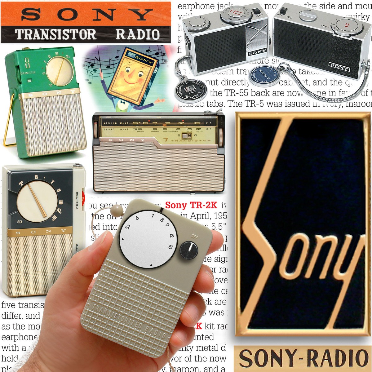 See all vintage SONY transistor radio collectibles book TR-55 TR