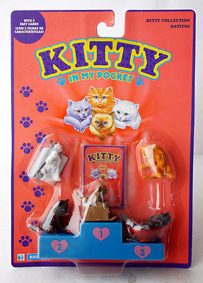 RARE VINTAGE 1994 KITTY IN MY POCKET COLLECTION 8 + CARDS HASBRO