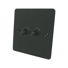 Flat Matt Black Plug Sockets Light Switches Dimmers - Whole Range available