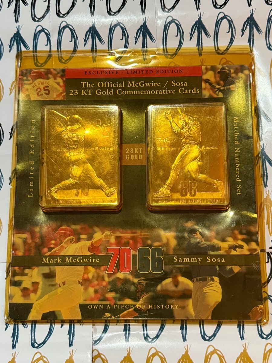 Mark McGwire Sammy Sosa 23 KT Gold Cards w/ COA Home Run Race