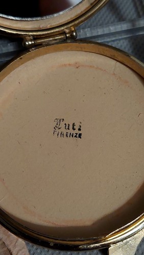 Vintage "Luti" Firenze red leather powder & rouge compact. - Picture 14 of 14