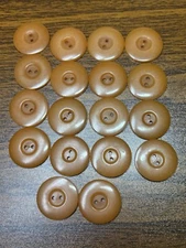 Buttons 18 Orange 2-hole round plastic flat 7/8 in