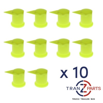 TRUCK 32MM LONG REACH DUSTITE WHEEL NUT INDICATOR YELLOW x 10