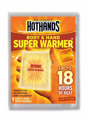 20 NEW HotHands Body & Hand Super Warmer Super Size Package (20 count) Hot Hands
