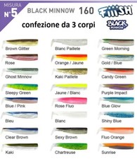 CORPO DI RICAMBIO N.5 160mm FIIISH BLACK MINNOW VARI COLORI CORPI CODA GOMMA