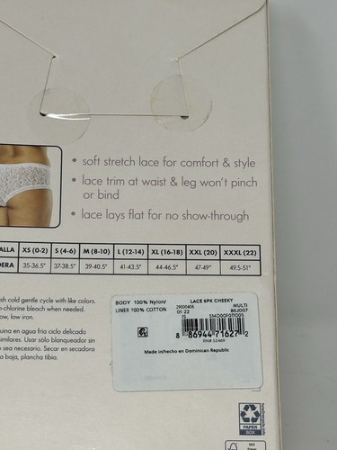 NIB Womens Secret Treasures Multi Colored Lace Cheeky Panties 6 Pair Sz XXL 20 - Picture 9 of 10