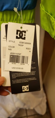 DC Jacket Youth XXl 16 blue and green new was $109.00 Ski SNOWBOARD - Picture 6 of 12