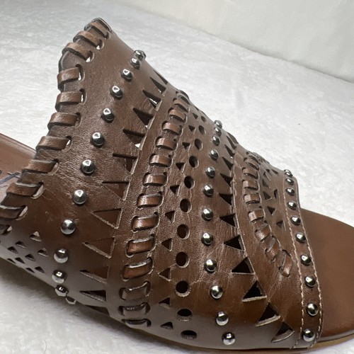 Brighton Women's US 7.5 M Neo Mule Sandals Carmel Leather MSRP $225 Worn Once - Picture 3 of 19