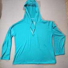 Muk Luks Blue Pullover Long Sleeve Hoodie Lightweight Large