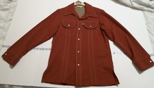 Vintage 70s Levis Panatela Pearl Snap Rockabilly Shirt Jacket Men's Medium Big E