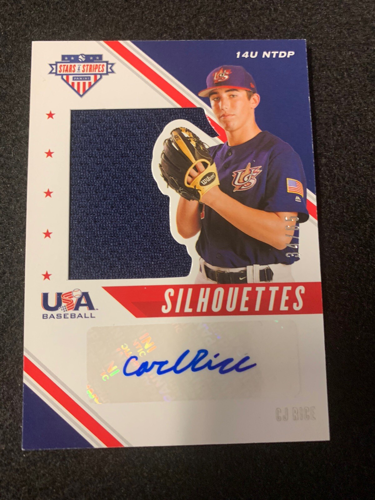 2020   USA Stars & Stripes Baseball Signature Jersey 34/65 14U CJ Rice #USJ-CR🔥