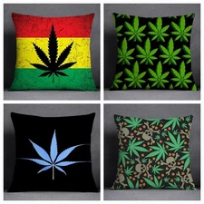 Weed Marijuana Novelty Custom Linen Throw Pillow Case Home Decor