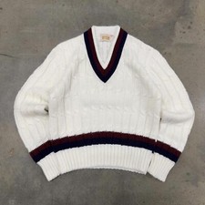 Vintage 60s 70s Cortina by Robert Bruce Knit Sweater White Size 12 Mod Retro VTG
