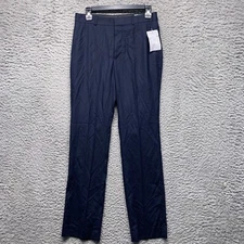 Kenneth Cole Reaction Mens Dress Pants Navy Blue 29 32 Micro Check