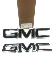 2015-2019 Gmc Canyon Front And Rear Emblem Set Blackchrome Oem 84380554