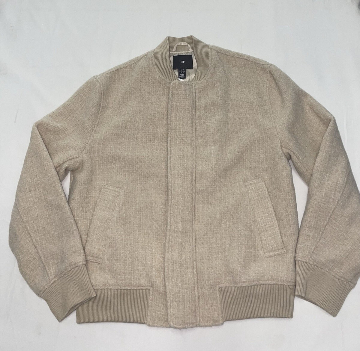 H&M REGULAR FIT WOOL-BLEND BOMBER JACKET SIZE MEDIUM | eBay
