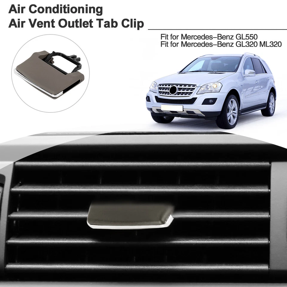 Clip de lengüeta de salida de aire acondicionado de primera fila marrón para Mercedes-Benz GL450 ML350 ML550 Foto 2 de 4