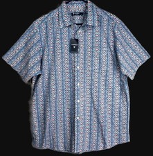 Cremieux Men's Blue Button-down Short Sleeve Shirt Size L