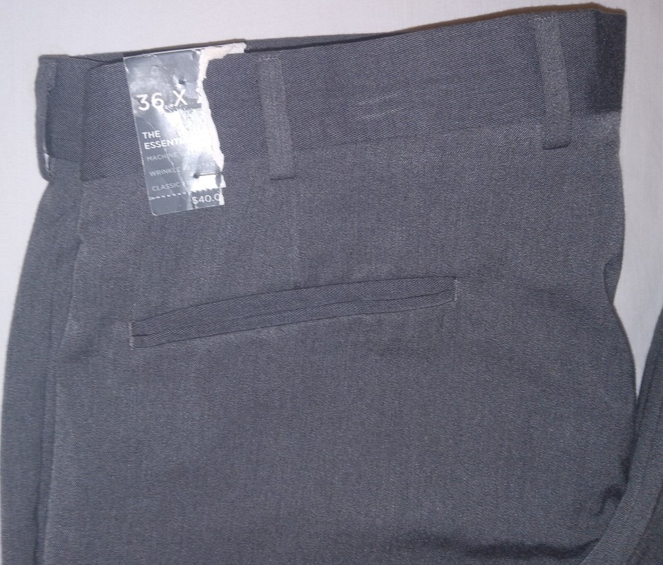 NWT Mens Gray Dress Pants 36 x 29 Pleated Cuffed Classic Fit Trousers
